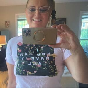 Women’s ‘You can have it all floral shirt’ pink. Size small